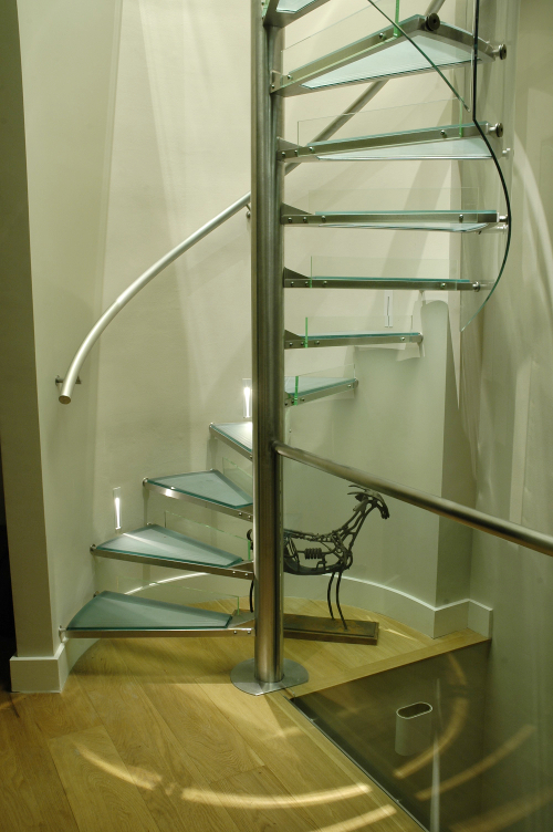 Glass staircase from another of my own interior design projects.