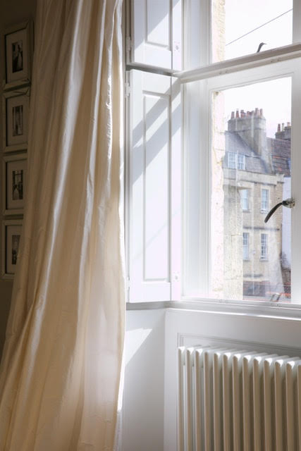 Ivory slub curtains let in the light