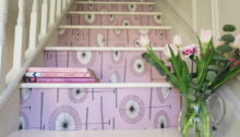 Wallpapered stairs