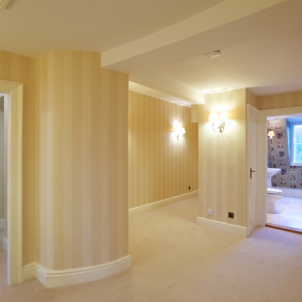 Interior design in the spacious hallway