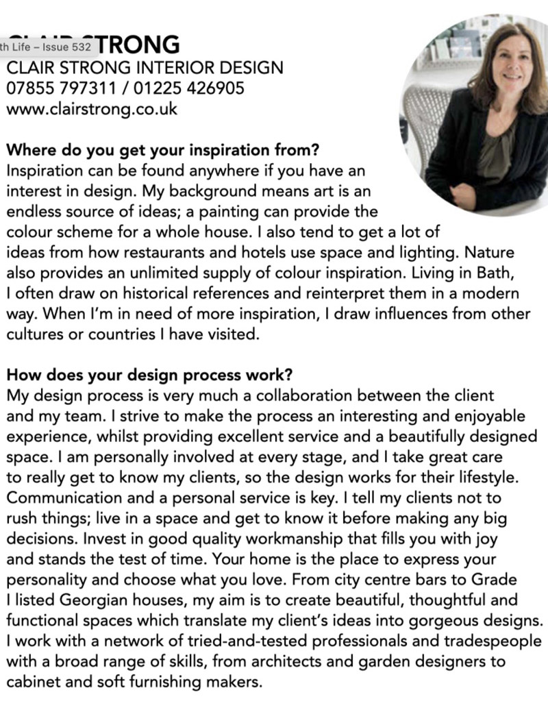 Meet the interior designer — Bath Life Issue 532