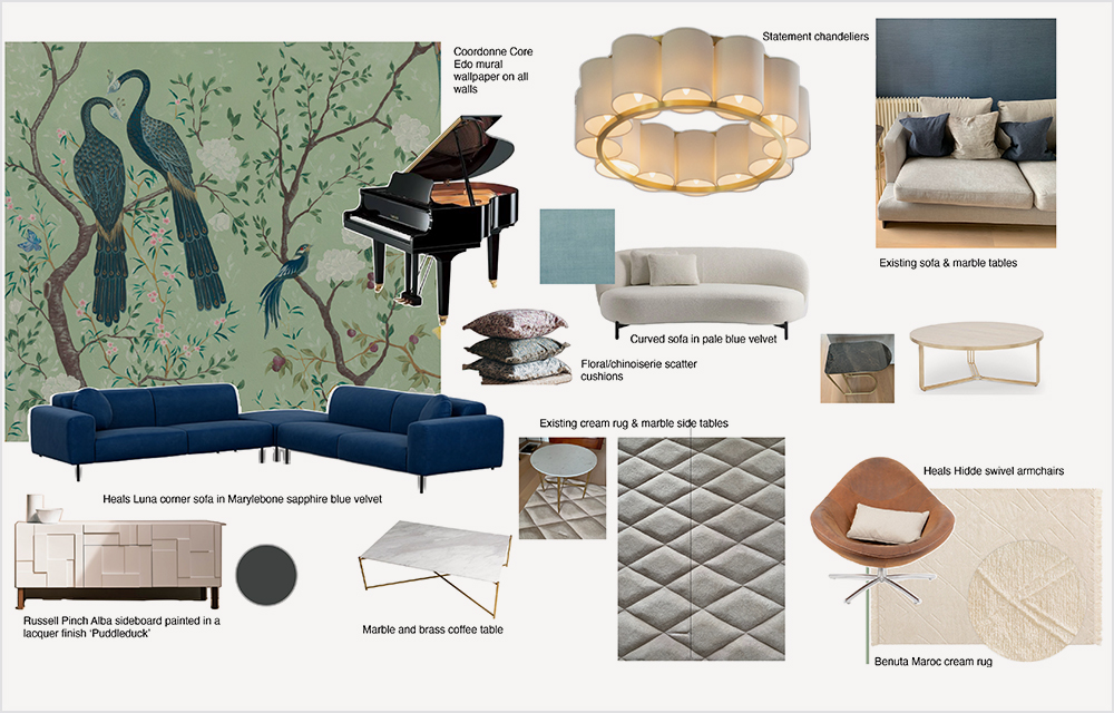 Illustrated concepts for each room